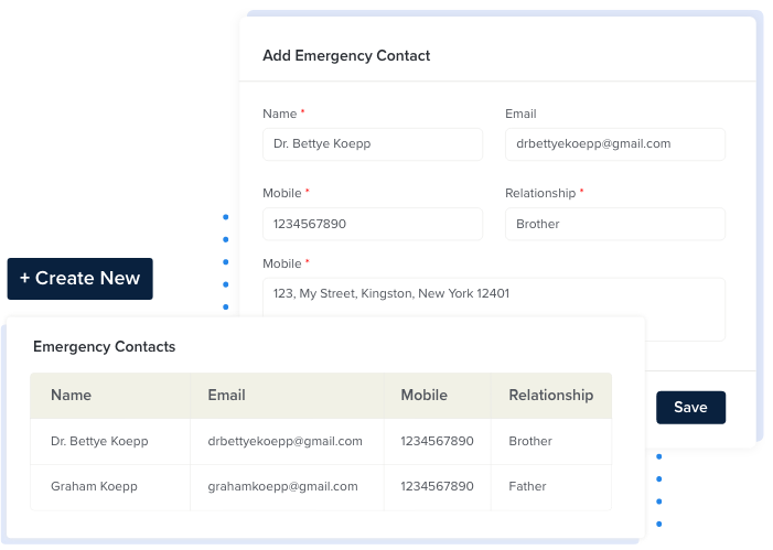 emergency contacts